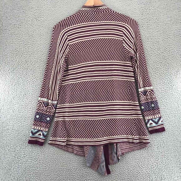 UMGEE Sweater Womens Small Purple Striped Open Cardigan Knit Stretch Everyday - Picture 3 of 9